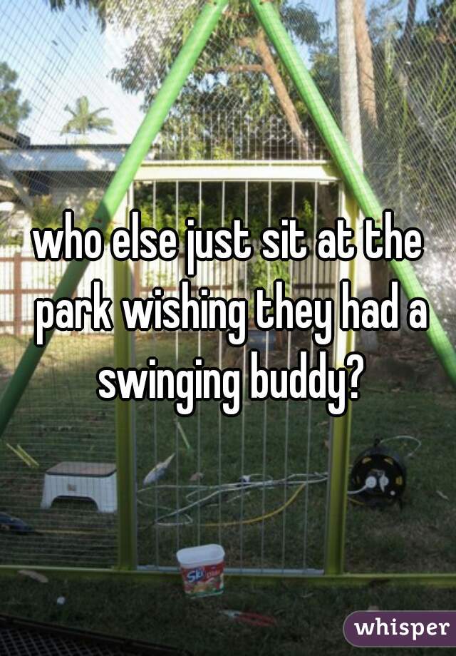 who else just sit at the park wishing they had a swinging buddy?