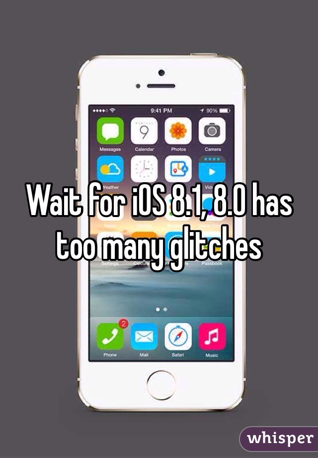 Wait for iOS 8.1, 8.0 has too many glitches 