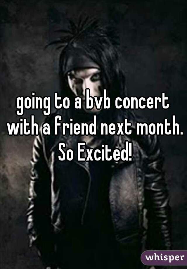 going to a bvb concert with a friend next month. So Excited!