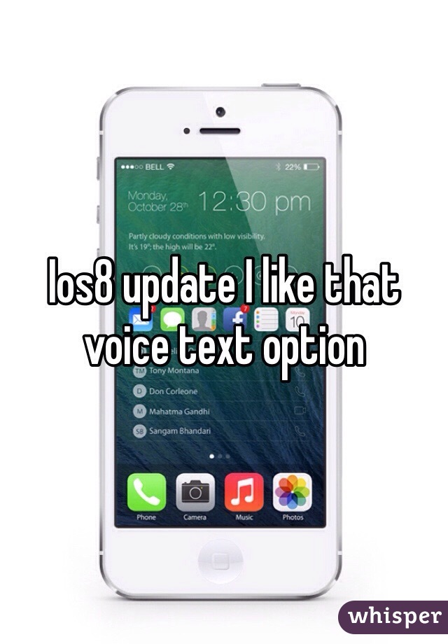 Ios8 update I like that voice text option 