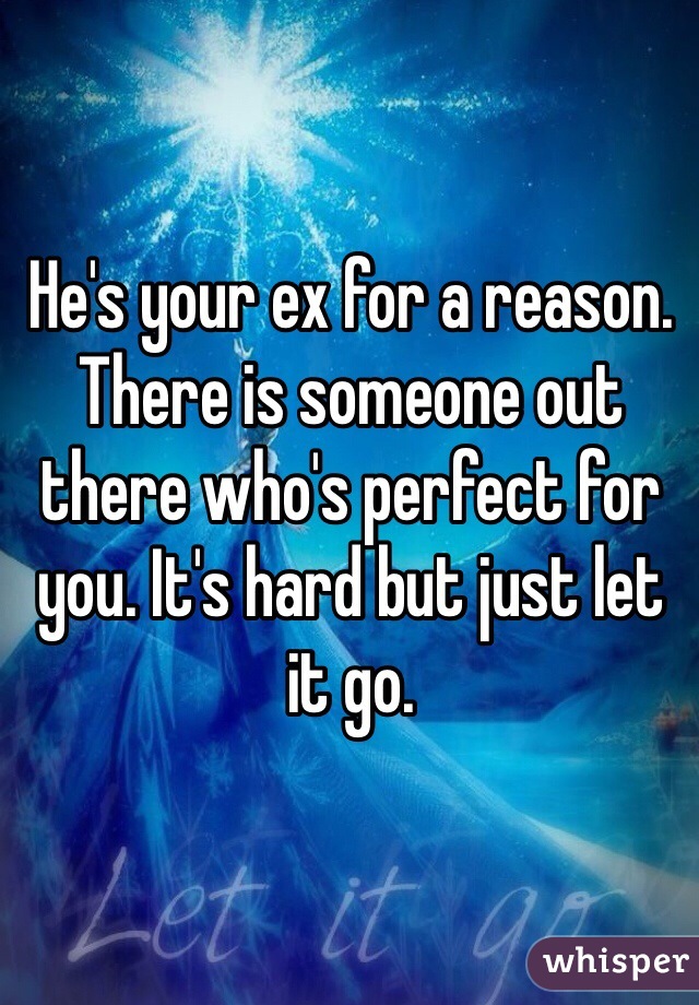 He's your ex for a reason. There is someone out there who's perfect for you. It's hard but just let it go. 