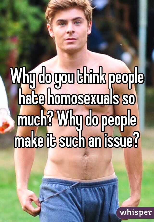 Why do you think people hate homosexuals so much? Why do people make it such an issue?