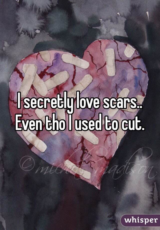 I secretly love scars.. Even tho I used to cut. 