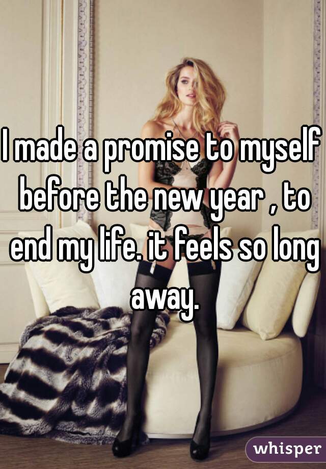 I made a promise to myself before the new year , to end my life. it feels so long away.