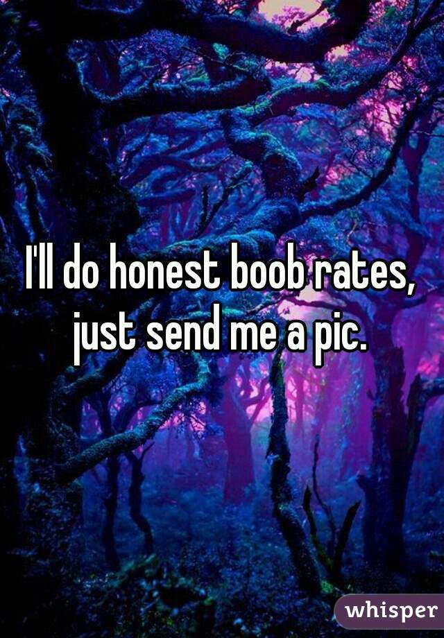 I'll do honest boob rates, just send me a pic. 