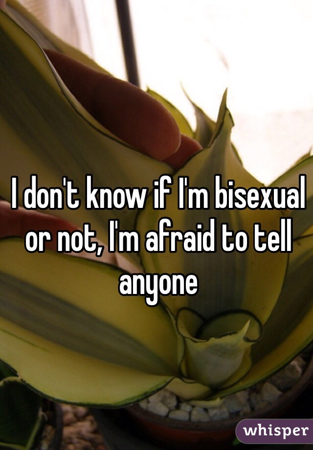 I don't know if I'm bisexual or not, I'm afraid to tell anyone 