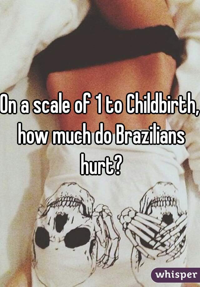 On a scale of 1 to Childbirth, how much do Brazilians hurt?
