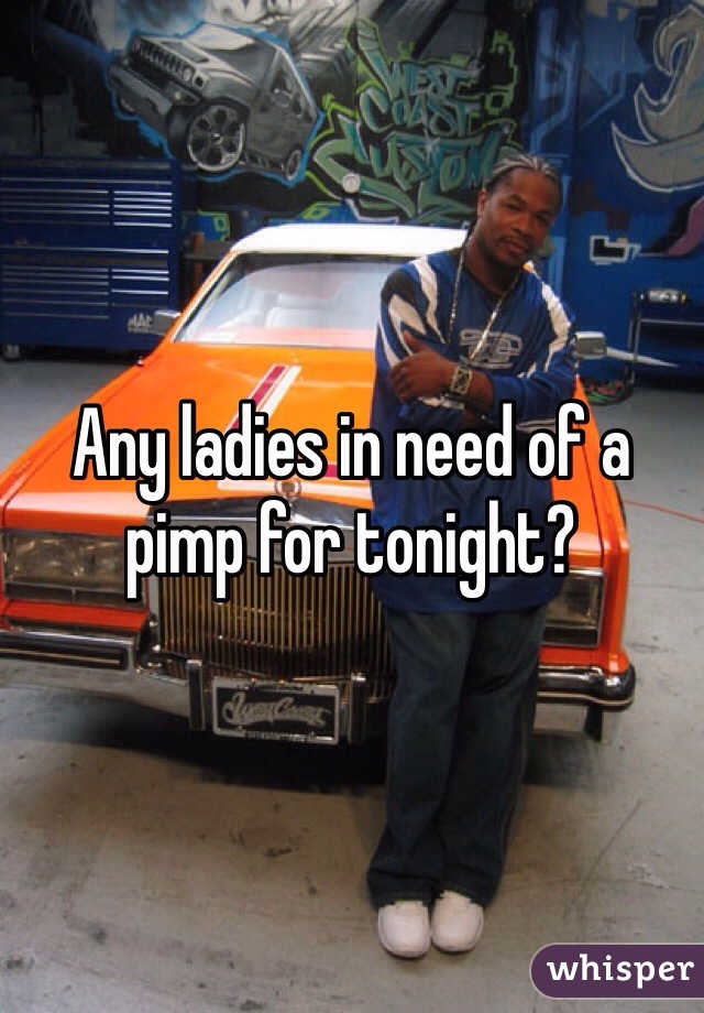 Any ladies in need of a pimp for tonight?