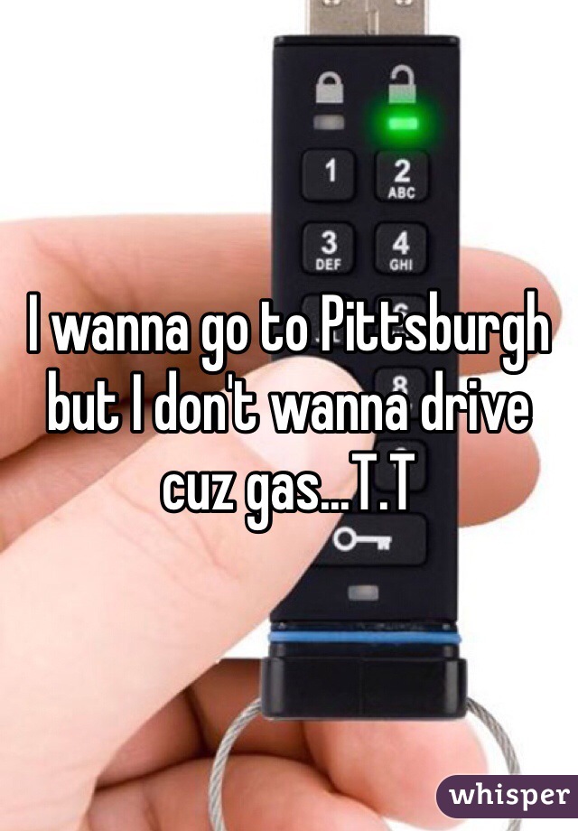 I wanna go to Pittsburgh but I don't wanna drive cuz gas...T.T 