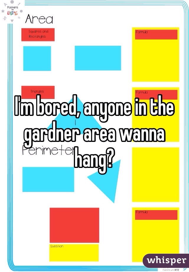 I'm bored, anyone in the gardner area wanna hang?