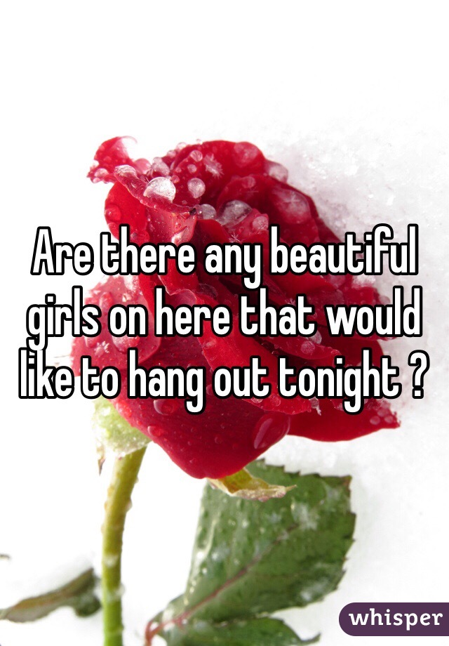 Are there any beautiful girls on here that would like to hang out tonight ? 