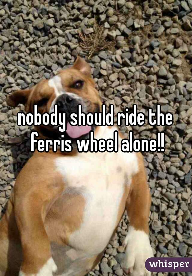 nobody should ride the ferris wheel alone!!
