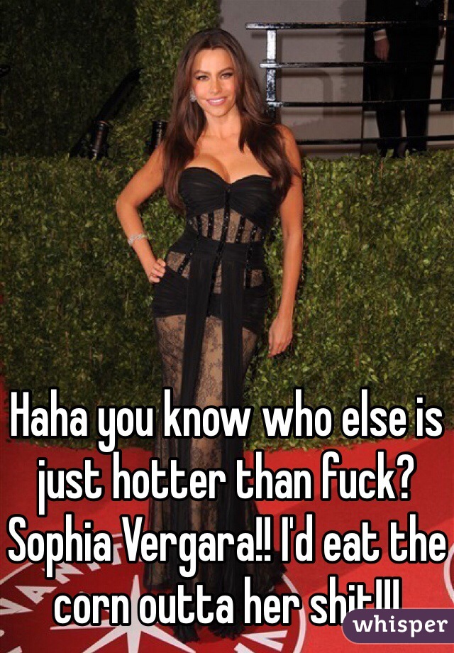 Haha you know who else is just hotter than fuck? Sophia Vergara!! I'd eat the corn outta her shit!!!