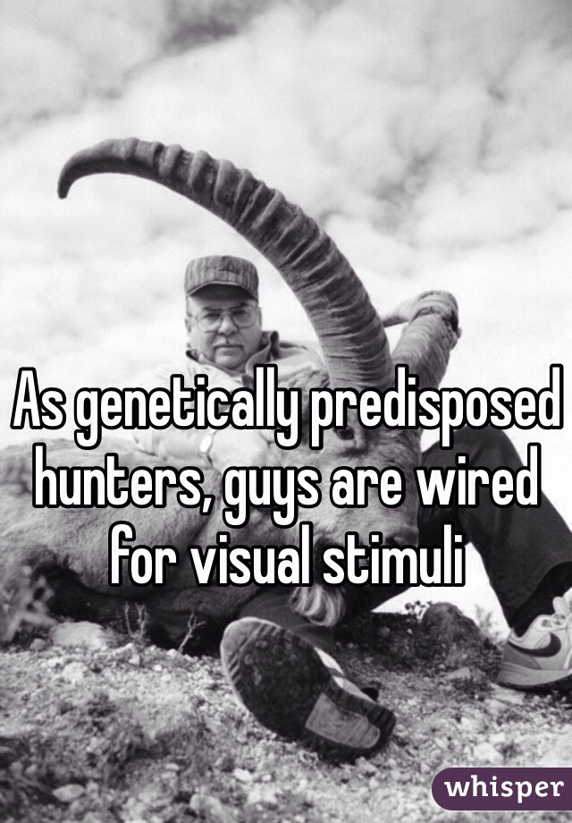 As genetically predisposed hunters, guys are wired for visual stimuli