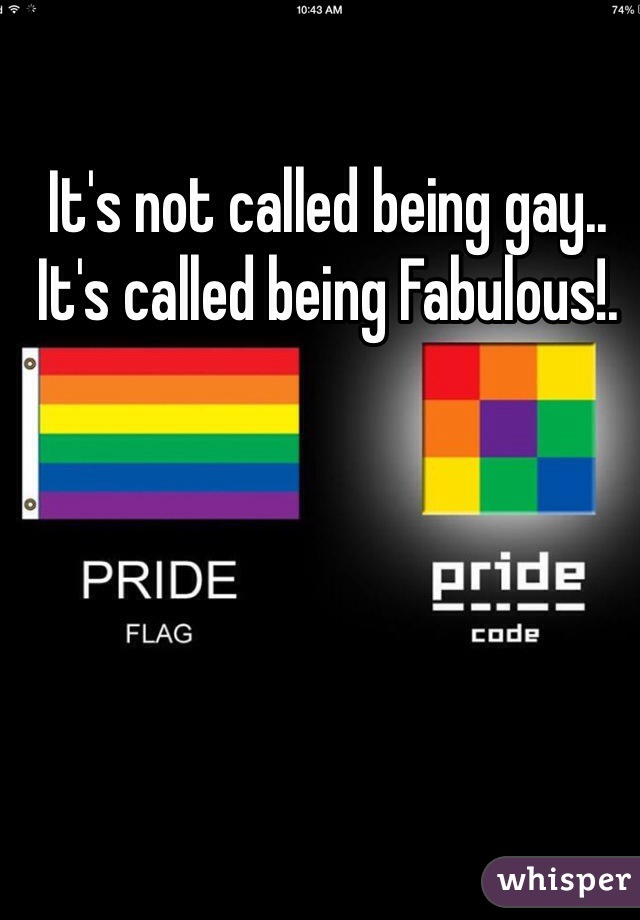 It's not called being gay.. It's called being Fabulous!.
