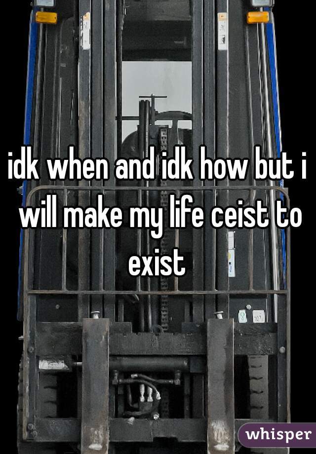 idk when and idk how but i will make my life ceist to exist 