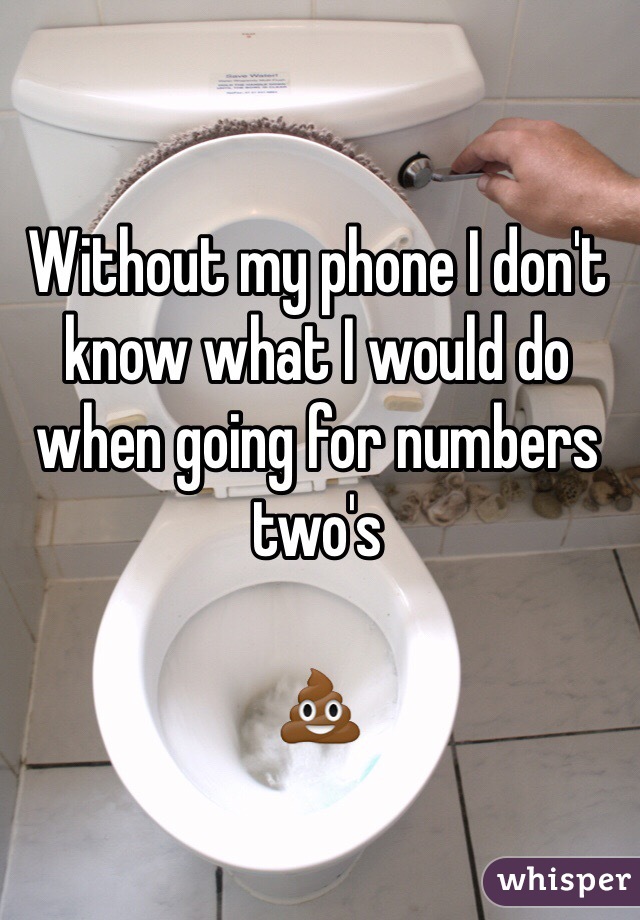 Without my phone I don't know what I would do when going for numbers two's 

💩