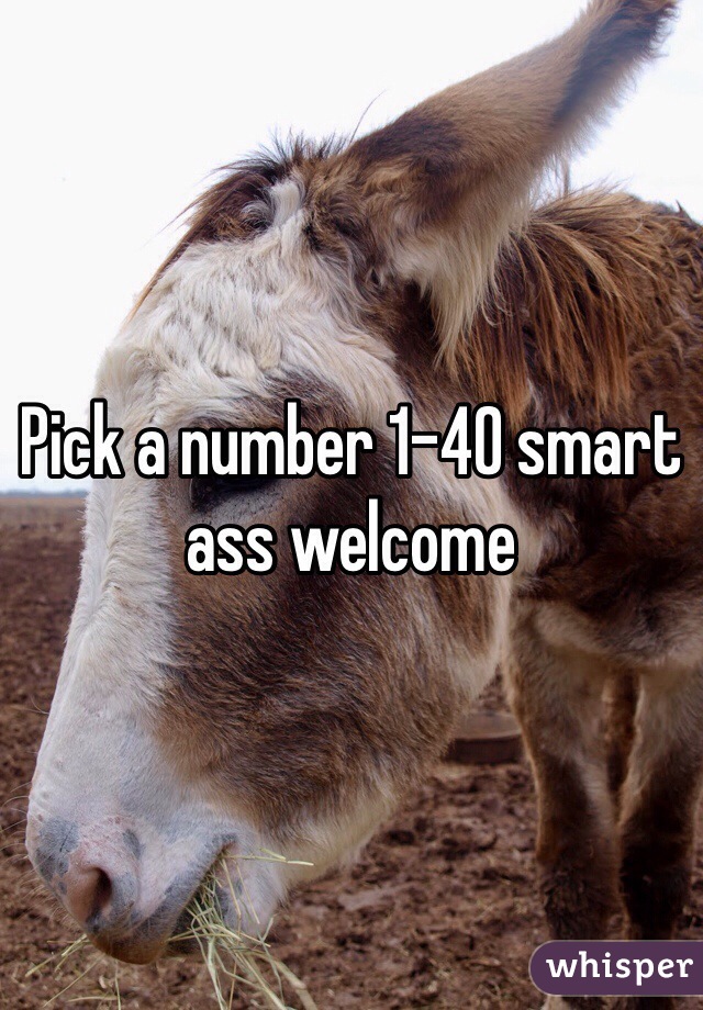 Pick a number 1-40 smart ass welcome 