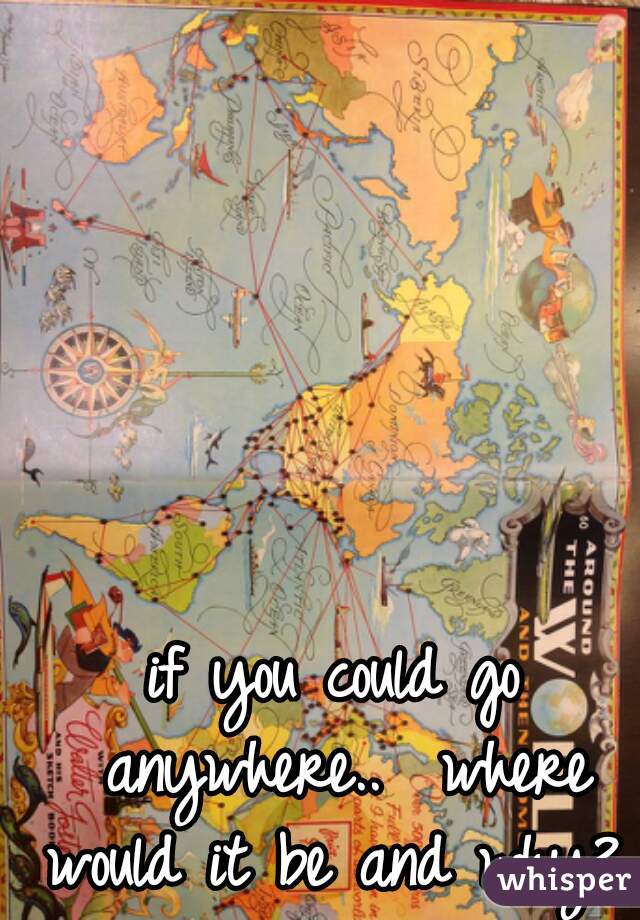 if you could go anywhere..  where would it be and why? 