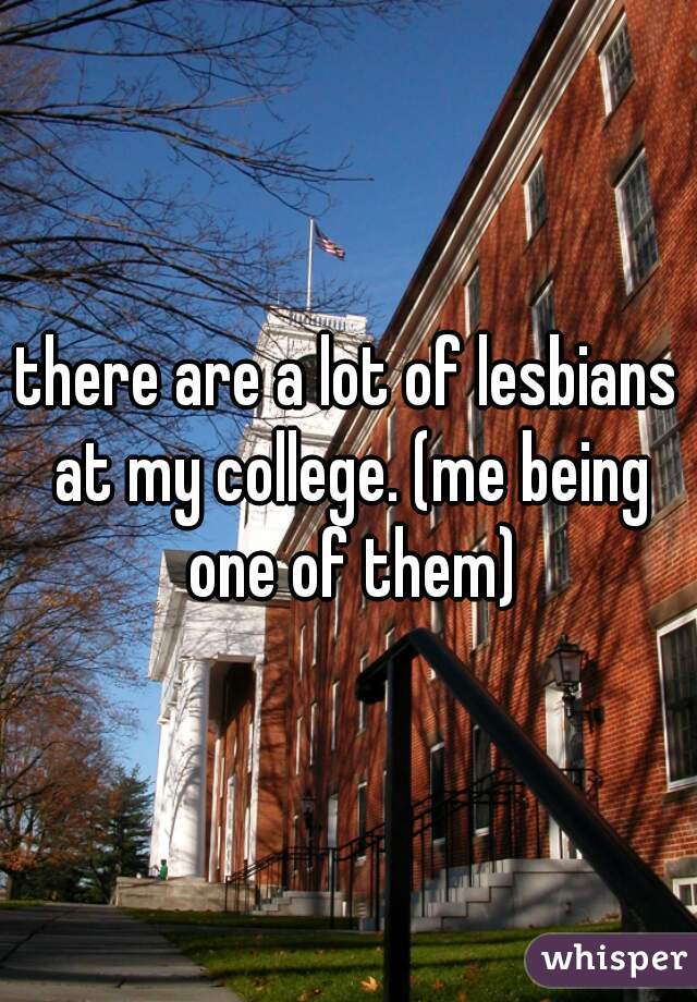 there are a lot of lesbians at my college. (me being one of them)