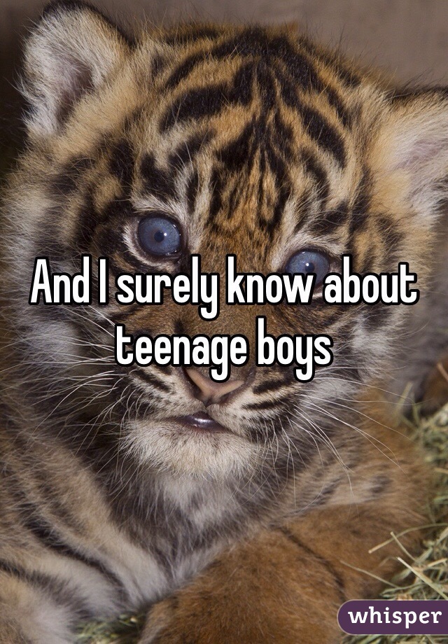 And I surely know about teenage boys 