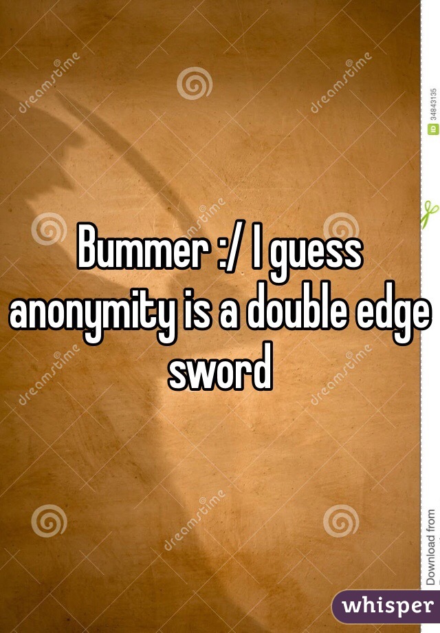 Bummer :/ I guess anonymity is a double edge sword 