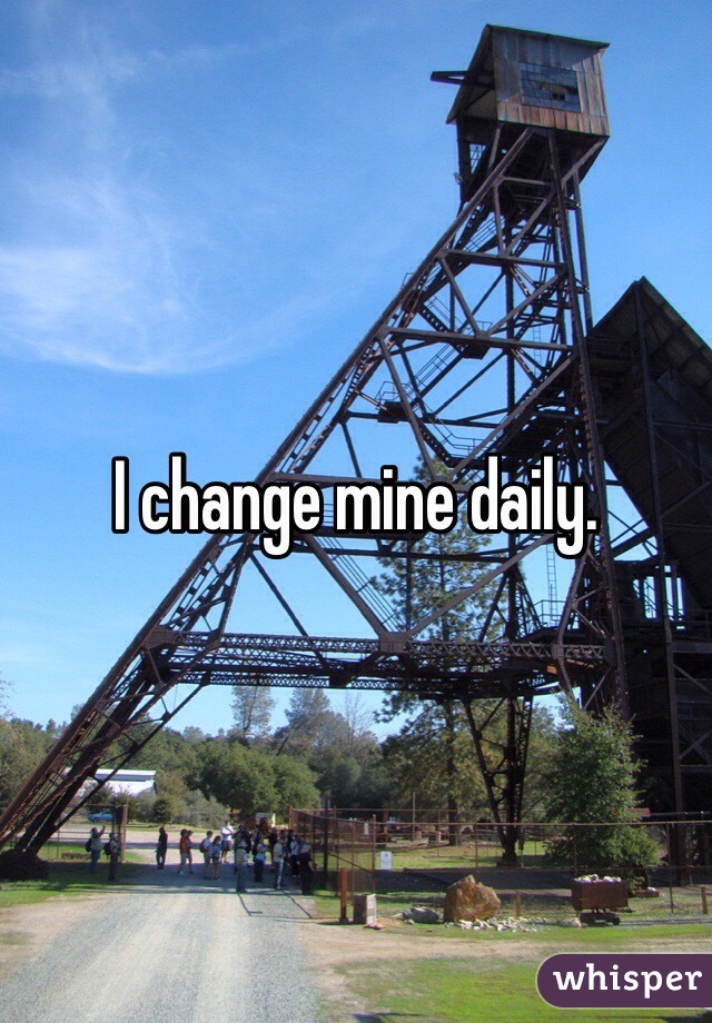 I change mine daily. 