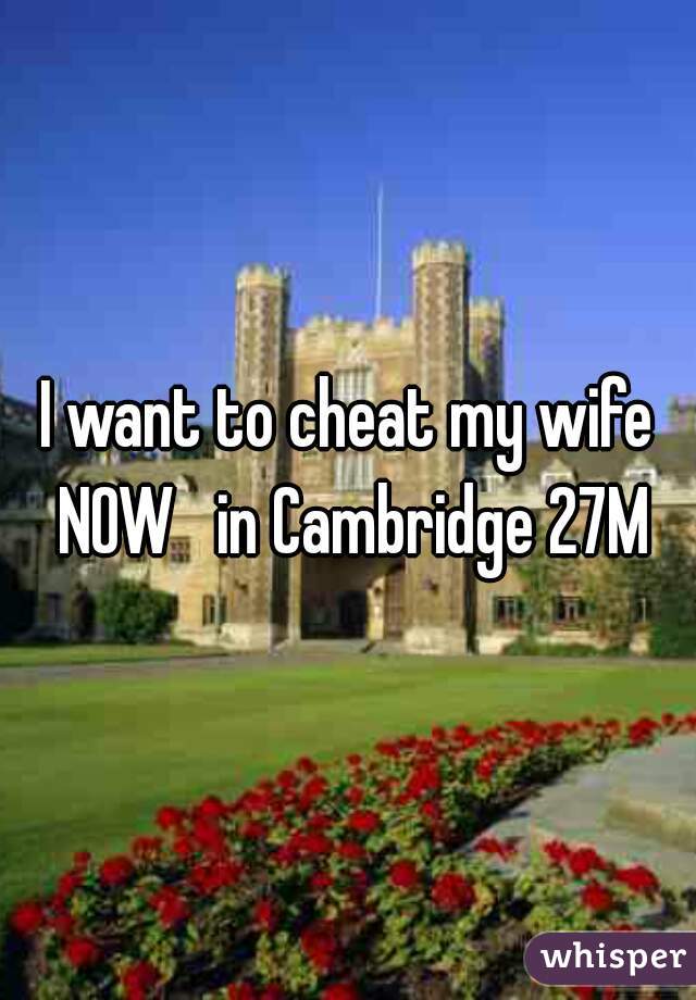 I want to cheat my wife NOW   in Cambridge 27M