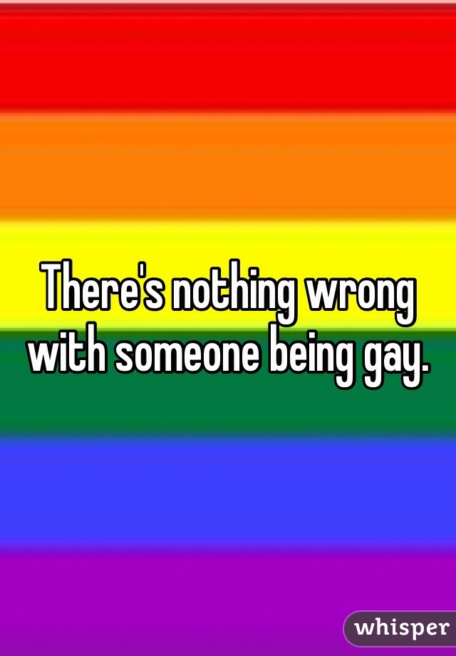 There's nothing wrong with someone being gay.