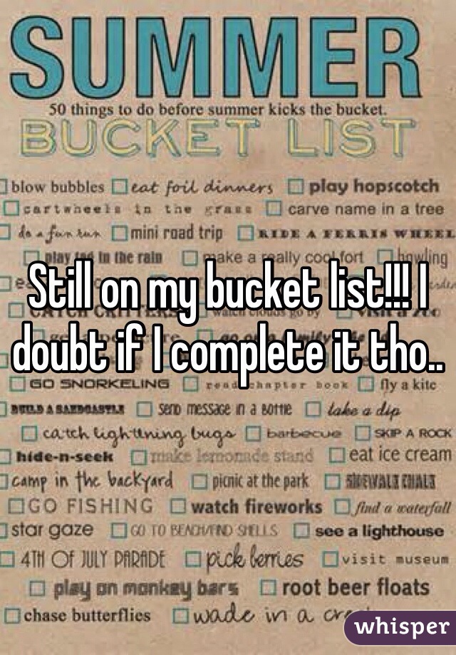 Still on my bucket list!!! I doubt if I complete it tho..