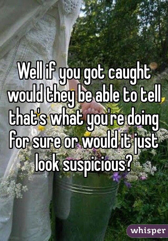 Well if you got caught would they be able to tell that's what you're doing for sure or would it just look suspicious?