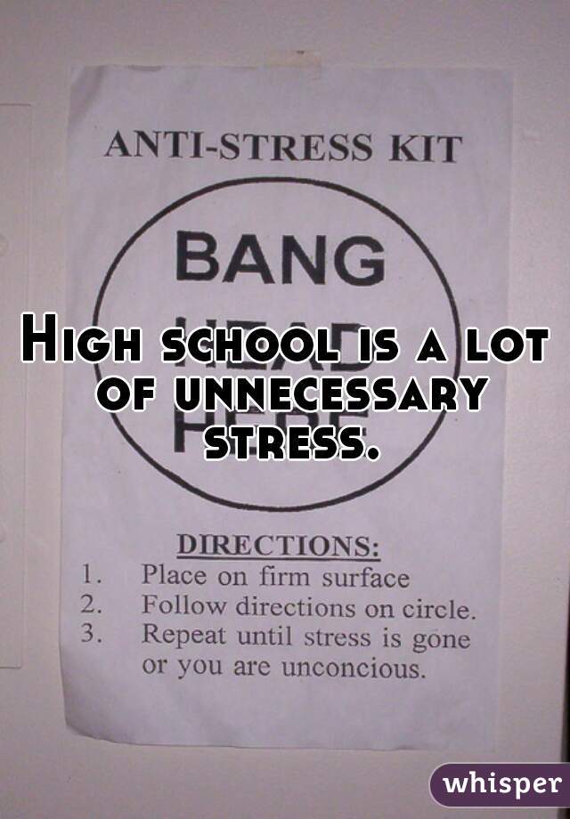 High school is a lot of unnecessary stress.