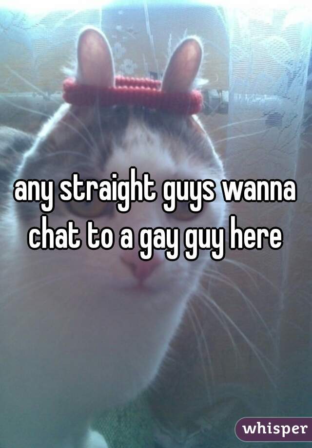 any straight guys wanna chat to a gay guy here 