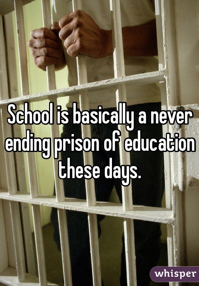 School is basically a never ending prison of education these days.