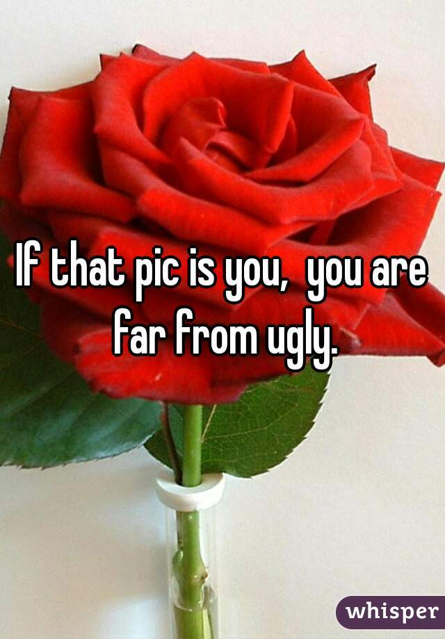If that pic is you,  you are far from ugly.