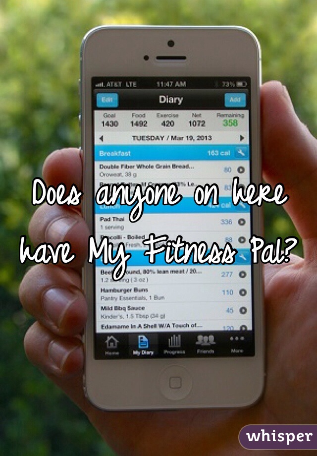 Does anyone on here have My Fitness Pal? 