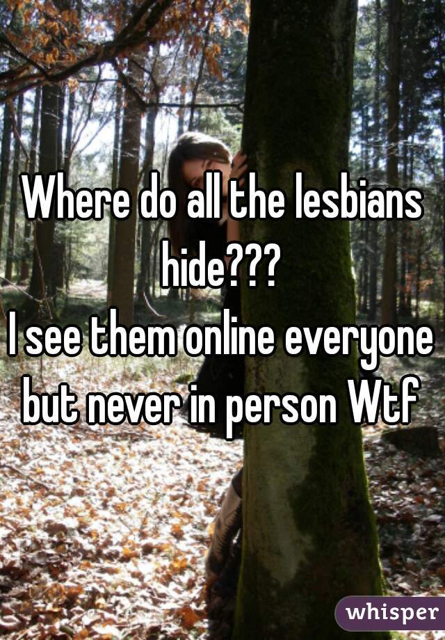 Where do all the lesbians hide??? 
I see them online everyone but never in person Wtf 