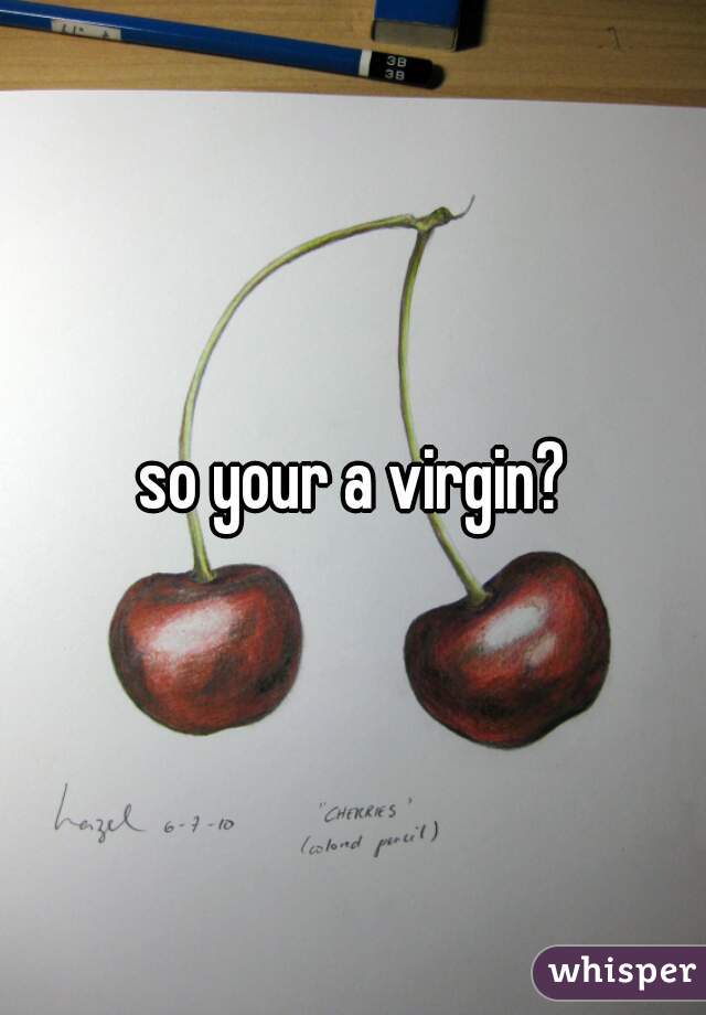so your a virgin?
