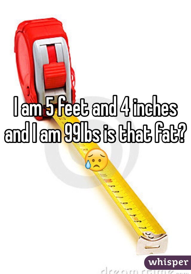 I am 5 feet and 4 inches and I am 99lbs is that fat?😥