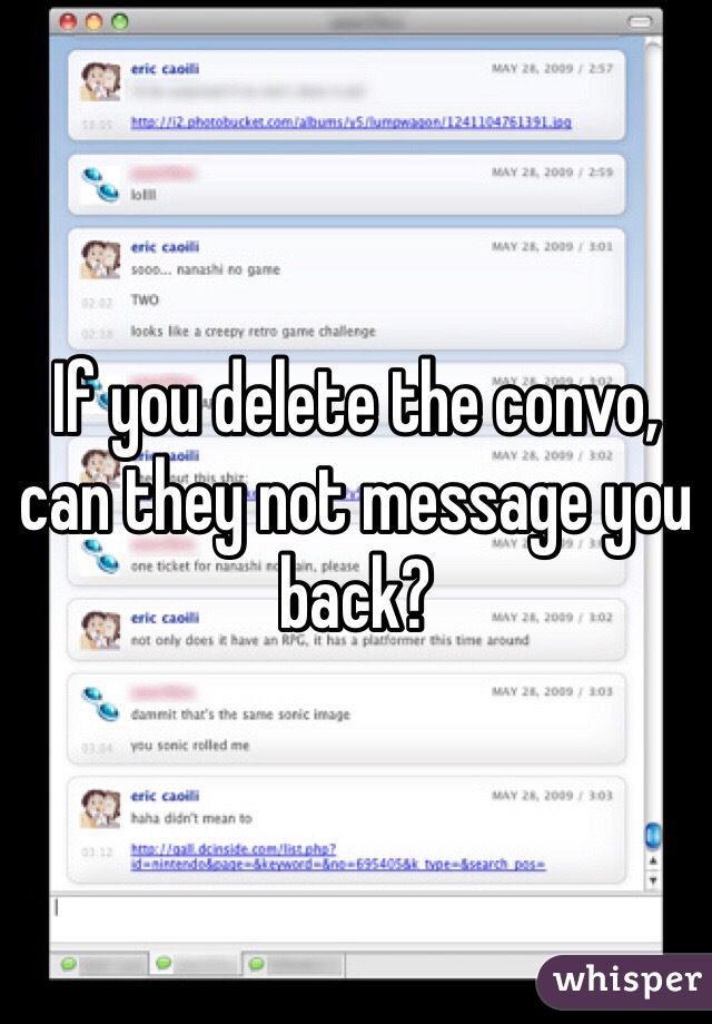 If you delete the convo, can they not message you back? 