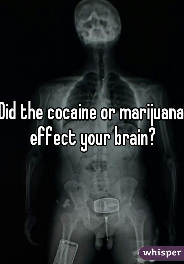 Did the cocaine or marijuana effect your brain?