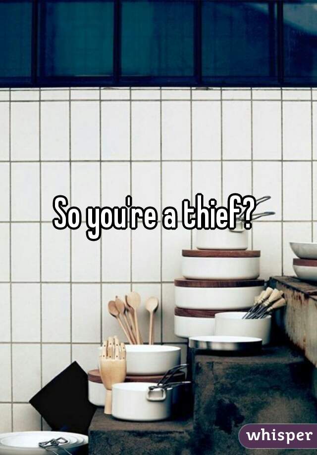 So you're a thief? 