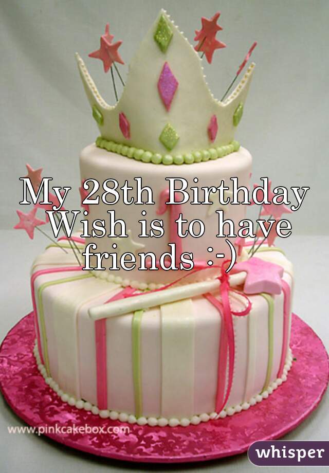 My 28th Birthday Wish is to have friends :-)  