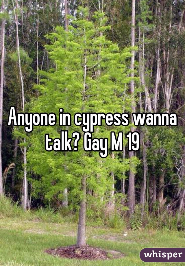 Anyone in cypress wanna talk? Gay M 19