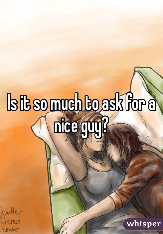 Is it so much to ask for a nice guy?