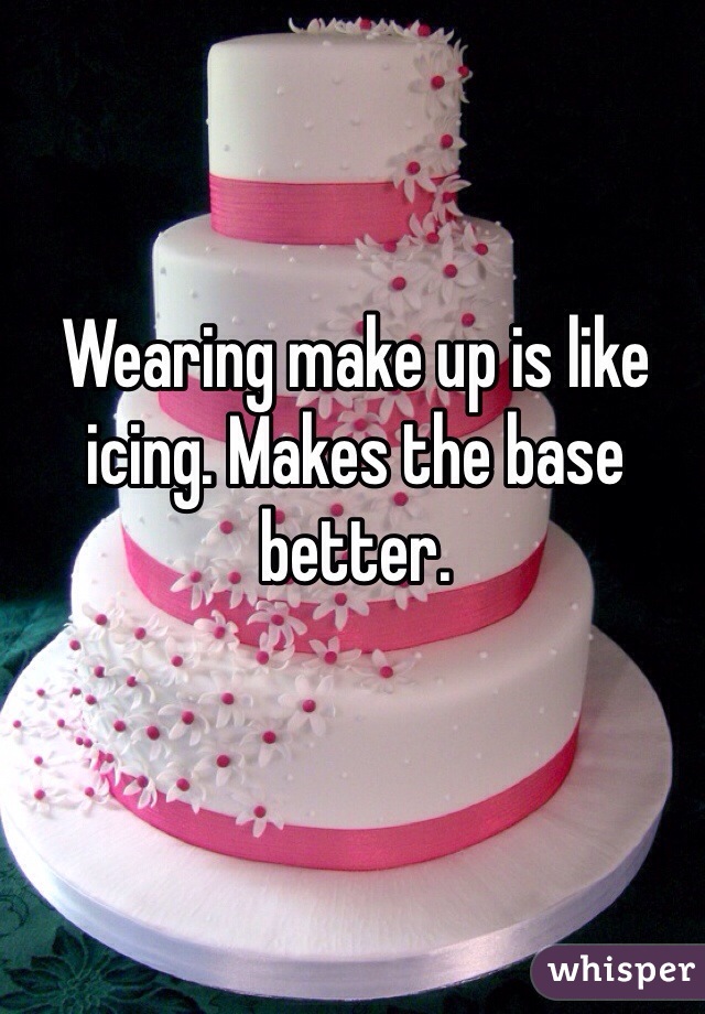 Wearing make up is like icing. Makes the base better.