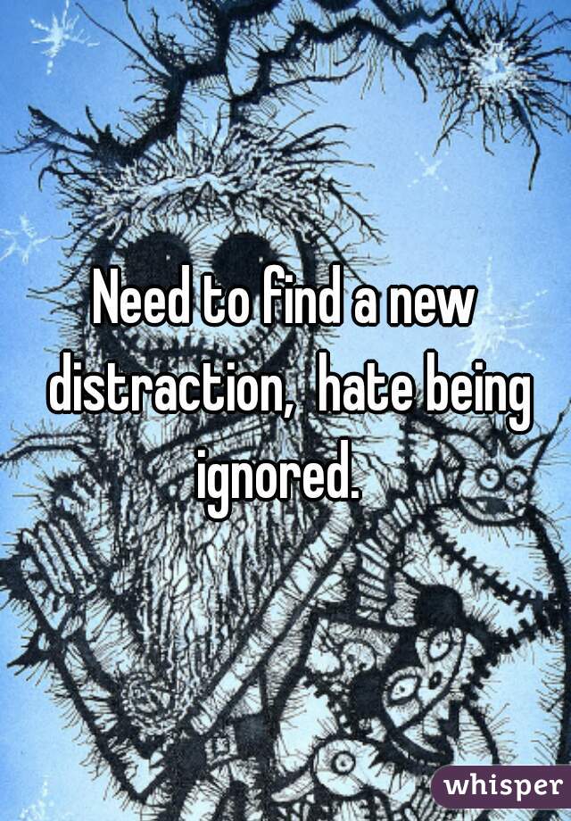 Need to find a new distraction,  hate being ignored.  