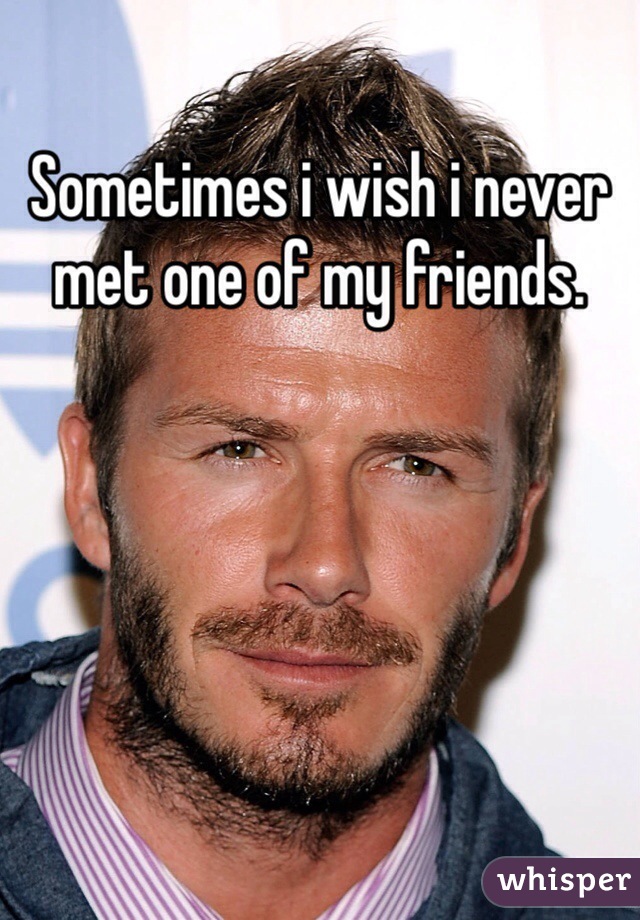 Sometimes i wish i never met one of my friends.
