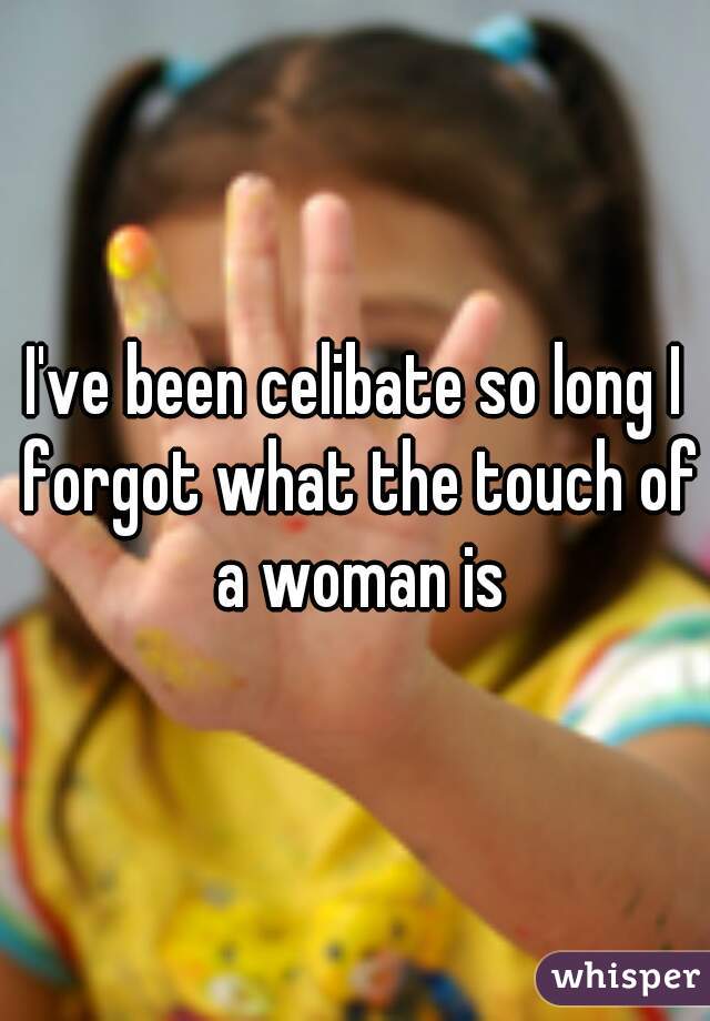 I've been celibate so long I forgot what the touch of a woman is