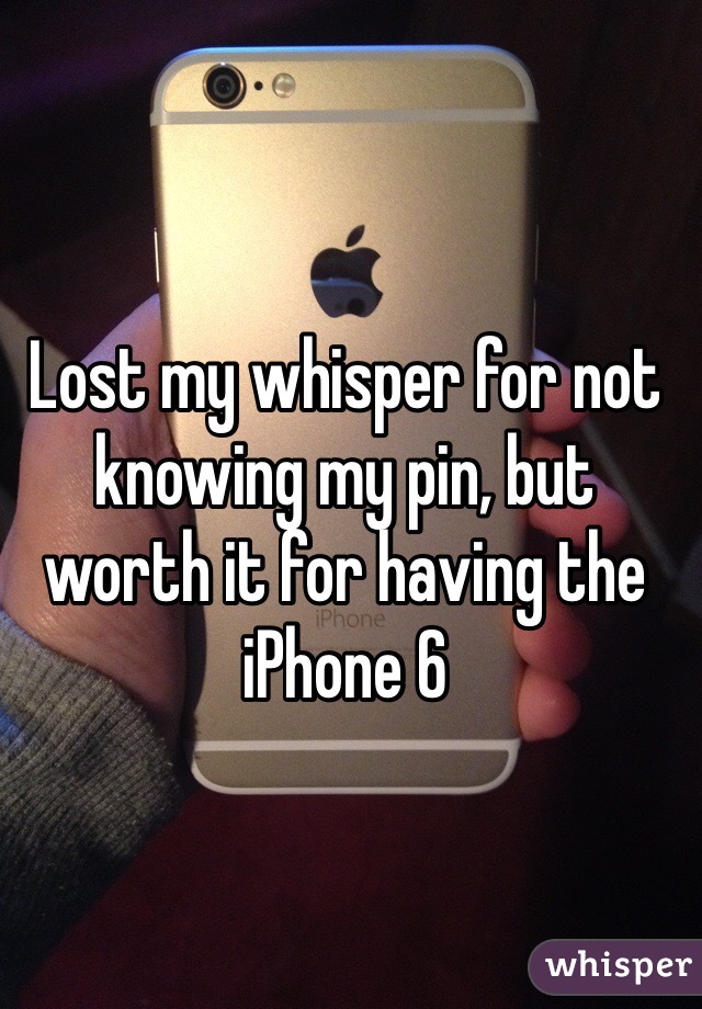 Lost my whisper for not knowing my pin, but worth it for having the iPhone 6 